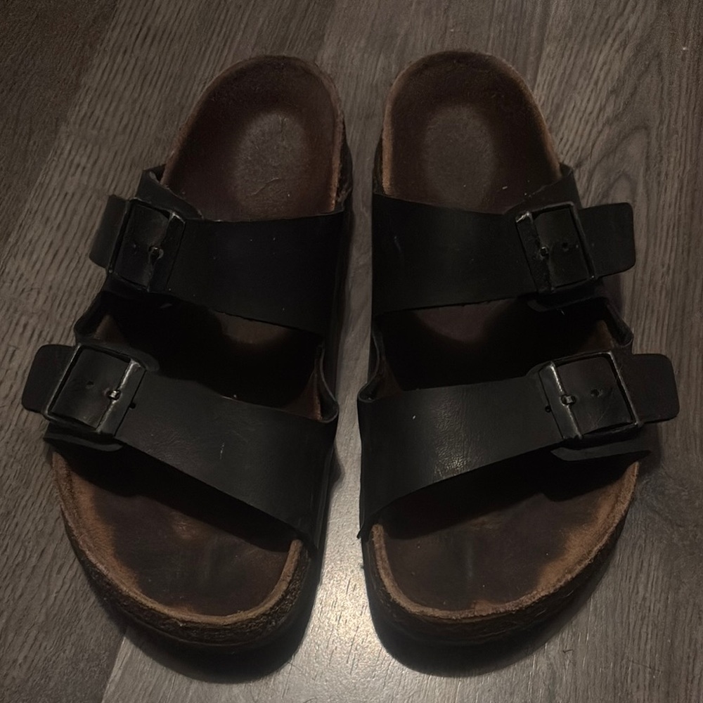 Black Double Strap Sandals